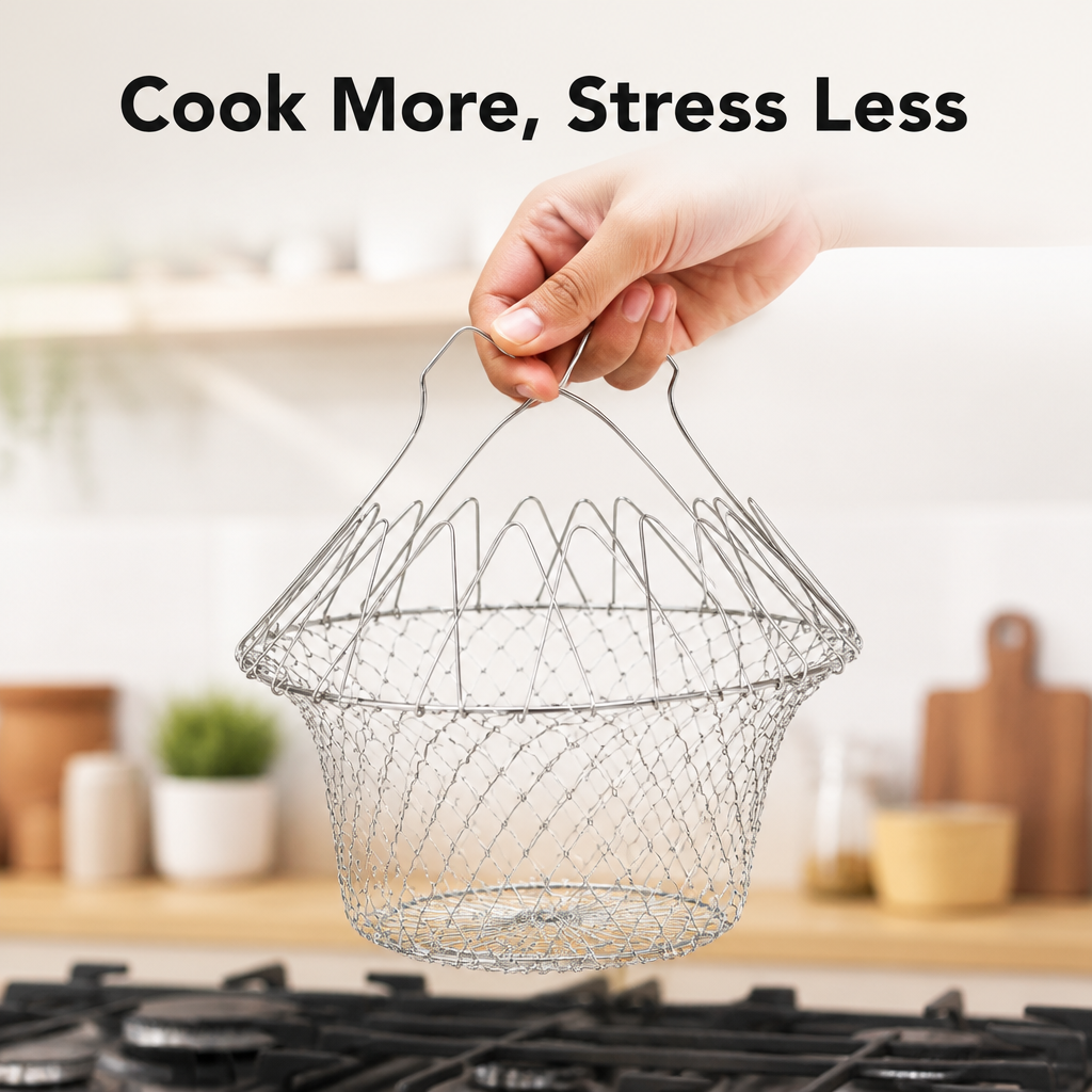 Stainless Steel Foldable Frying Basket