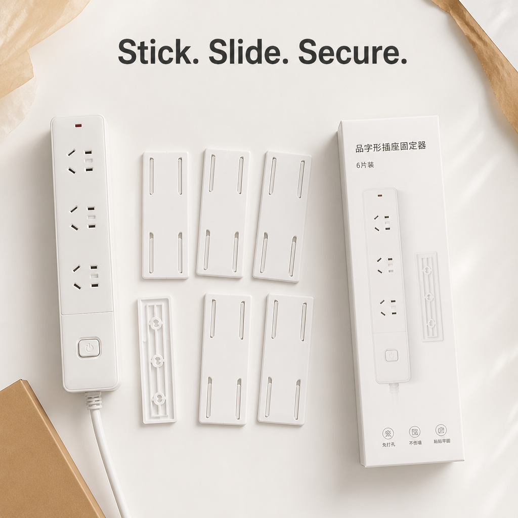 Self-Adhesive Power Strip Holder