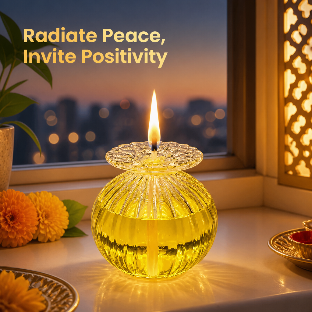 Modak Shape Glass Diya