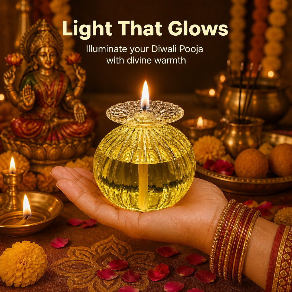 Festive Glass Oil Lamp