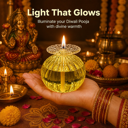 Festive Glass Oil Lamp
