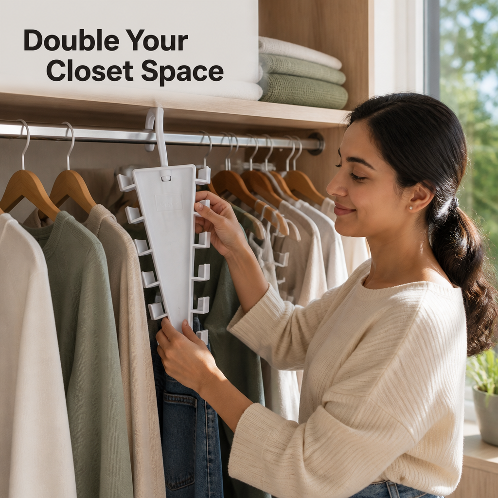 V-Shaped Closet Space Saver